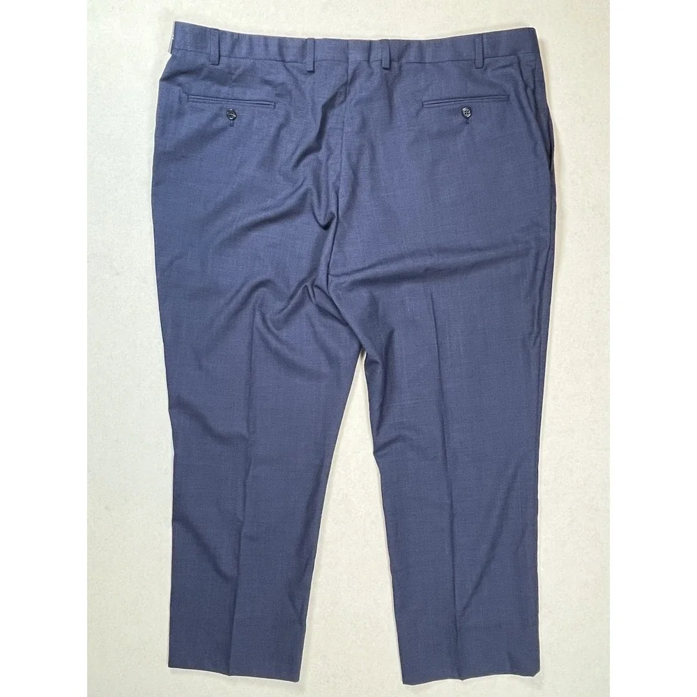 New Hart Schaffner Marx Mens Blue New York Fit Performance Traveler Pants Sz 44R